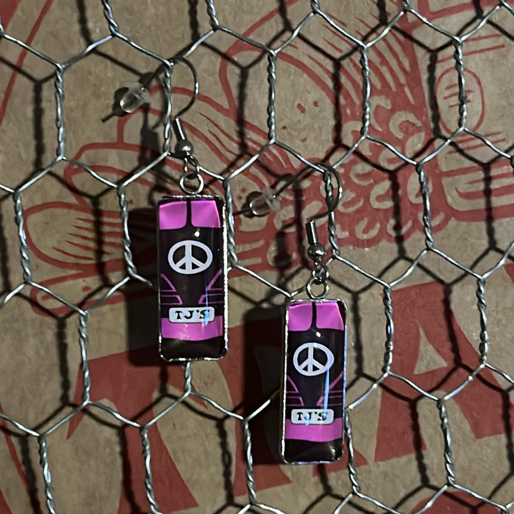 Trader Joe’s Rectangular Earrings Purple